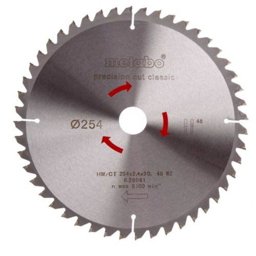 Piła do cięcia drewna 254x2,4x30 48z Metabo 628061000