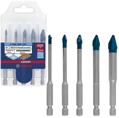 Zestaw wierteł Bosch EXPERT HardCeramic HEX-9 4/5/6/8/10 mm 5 szt. 2608900597