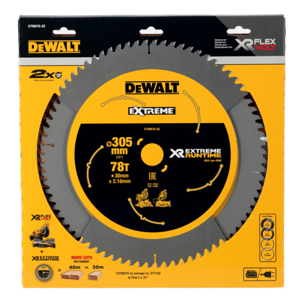 Tarcza tnąca do cięcia drewna 305x30mm 72Z Dewalt DT99576-QZ