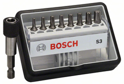 8+1-elem. zestaw bitów do wkrętarek Robust Line S T, wersja Extra Hard Bosch 2607002562