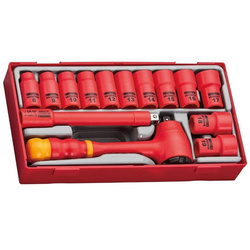 Zestaw grzechotka + nasadki Teng Tools TTV3814 1000V chwyt 3/8" - 14 elementów