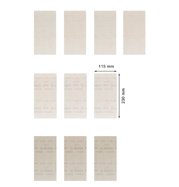 Zestaw siatek ściernych Bosch EXPERT M480 115 x 230 mm, 10 szt.