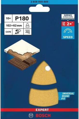 Papier ścierny Bosch EXPERT C470 102 x 62 mm, 93 mm, G 180, 10 szt.