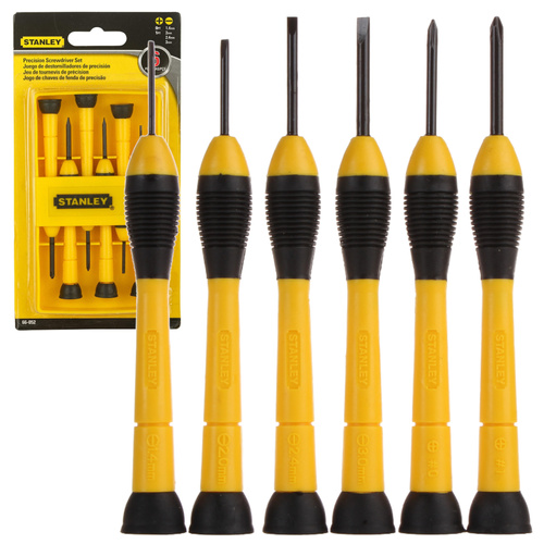 Zestaw 6 szt. wkrętów z bimateriałową rękojeścią Stanley 0-66-052