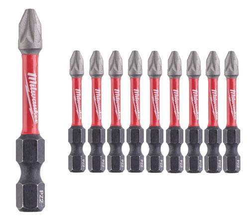 Zestaw 10 szt. bitów udarowych Milwaukee PZ2 50 mm
