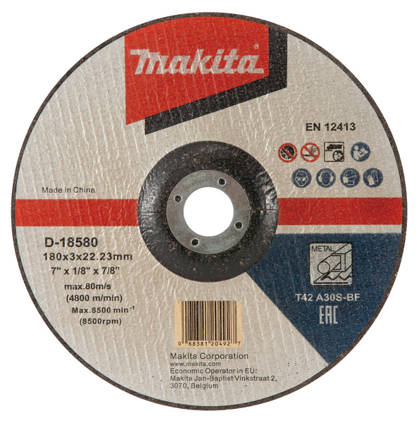 Tarcza tnąca Makita 180x3x22,23mm A30S D-18580