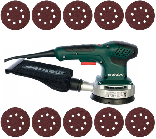 Szlifierka mimośrodowa Metabo SXE 3125 600443000 + 20x Papier szlifierski 125mm P40 Makita P-43533