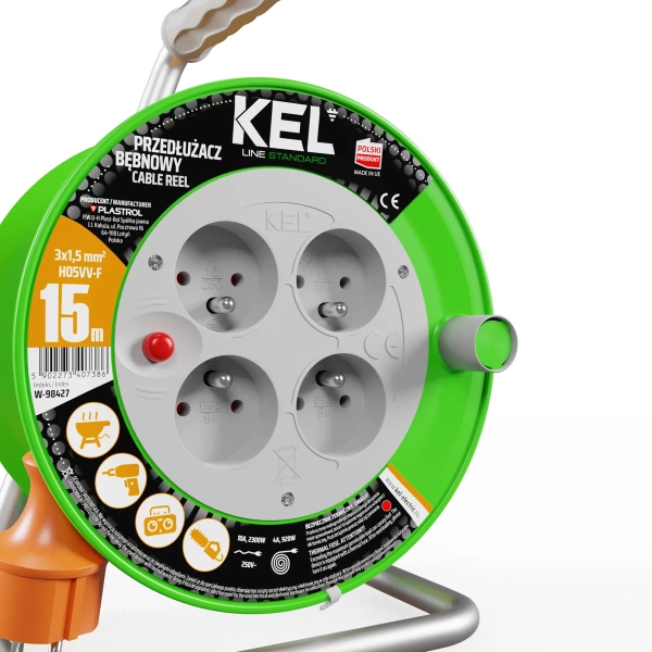 Przedłużacz bębnowy 15 m KEL W-98427