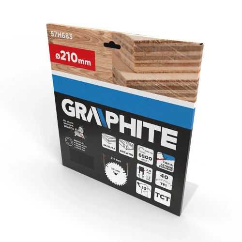 Tarcza do cięcia drewna 210x30 mm Graphite 57H683