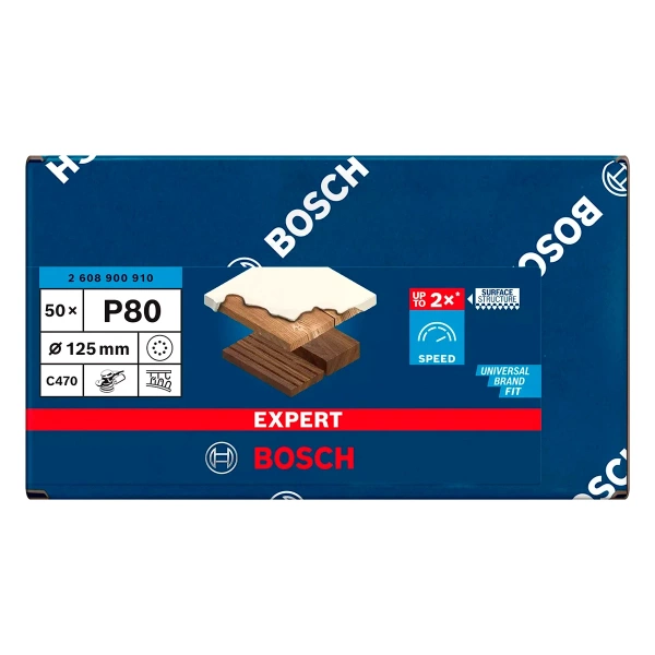 Papier ścierny C470 125 mm G80 Bosch 2608900910 (50 szt.)