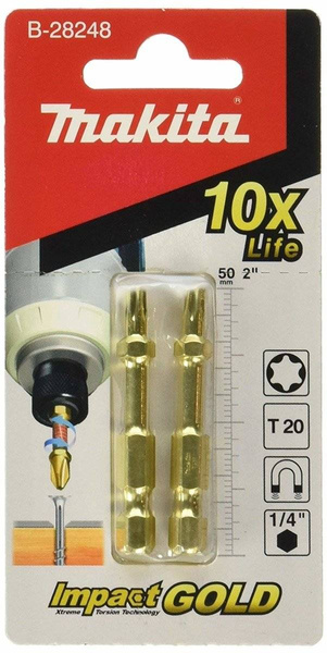 Makita B-28248 bity skrętne TORX T20 50mm Impact Gold ( 2 szt.)