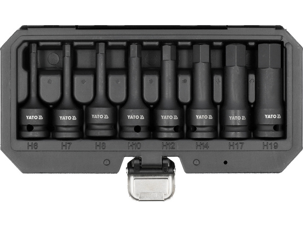 Zestaw 8 szt. nasadowych kluczy udarowych YATO YT-1066 1/2" rozm. H6, H7, H8, H10, H12, H14, H17, H19