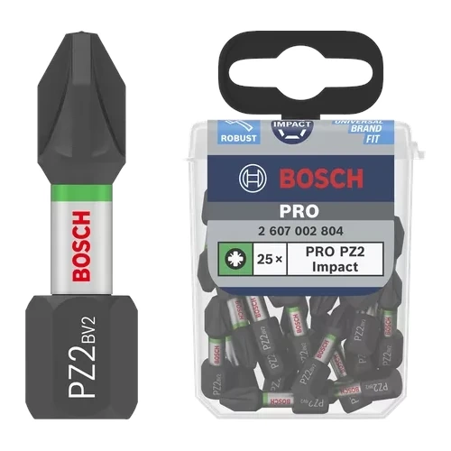 Zestaw 25 szt. bitów PZ2 Bosch PRO Impact 2607002804