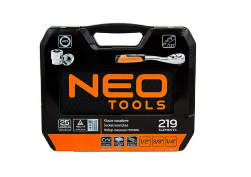 Zestaw kluczy nasadowych Neo Tools 08-671 - 219 elementów