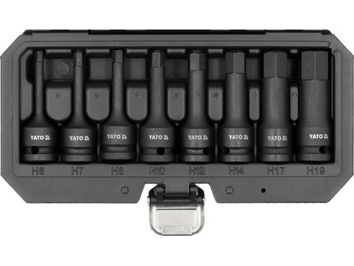 Zestaw 8 szt. nasadowych kluczy udarowych YATO YT-1066 1/2" rozm. H6, H7, H8, H10, H12, H14, H17, H19