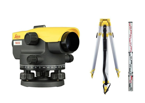 Niwelator optyczny NA332 + statyw + łata Leica