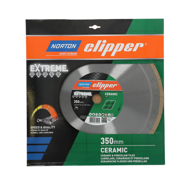 Tarcza diamentowa Norton Clipper Extreme Ceramic Soft 350x25,4 H9,5 70184602484