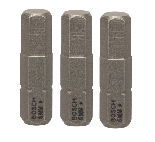 Zestaw 3 szt. bitów HEX6 Bosch Extra Hart 2607001728