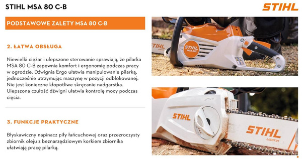 Pilarka akumulatorowa Stihl MSA 80 C-B MA040115834