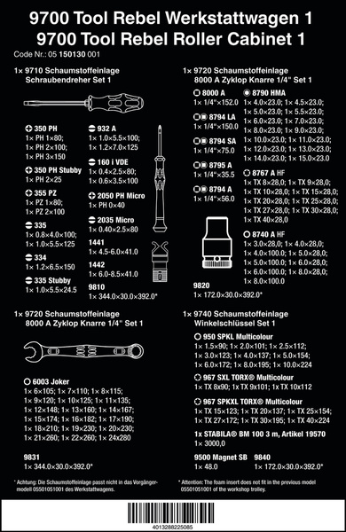 Wózek narzędziowy Wera 1 Tool Rebel 9700 05150130001