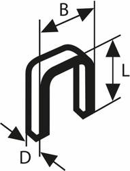 Zszywki z wąskim grzbietem, typ 55, powlekane żywicą Bosch 2609200228