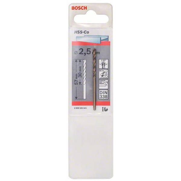 Wiertło do metalu Bosch 2608585841 HSS-Co 2,5x30x57 mm
