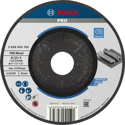 Tarcza ścierna do metalu 125x22,23x6mm Bosch 2608603182