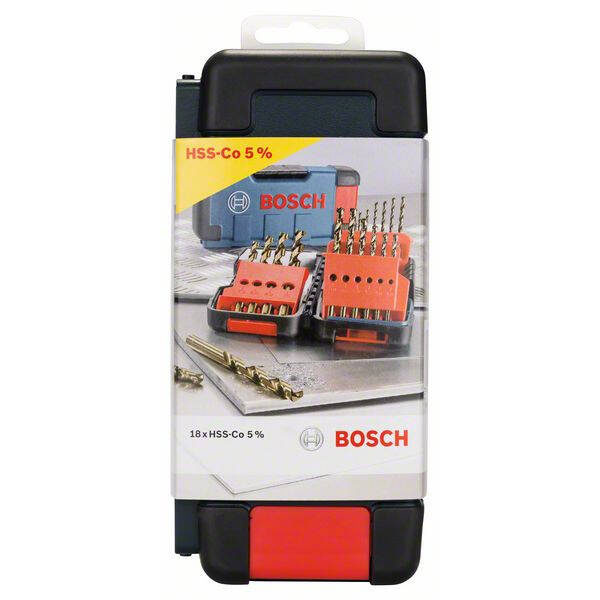 Wiertła do metalu Bosch Toughbox zestaw 18szt. 1–10 mm 2607017047