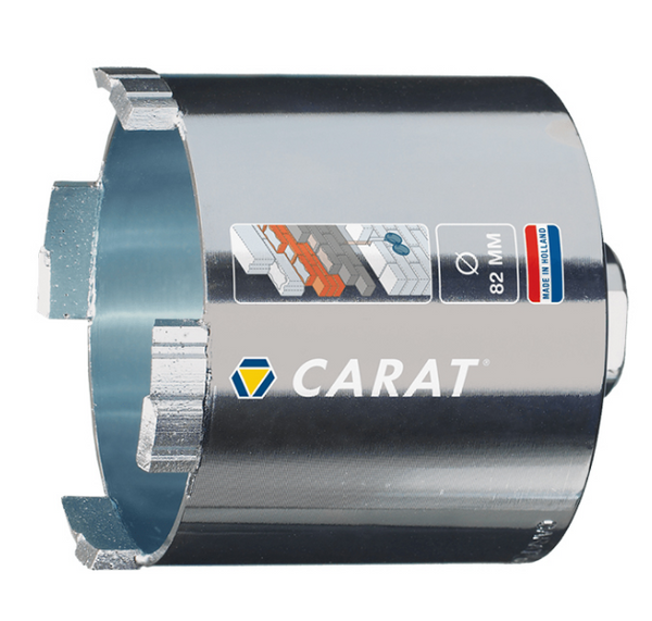 Koronka diamentowa 82 mm z mocowaniem sześciokątnym oraz SDS, wraz z wiertłem centrującym 8 mm CARAT HTS82604PA17