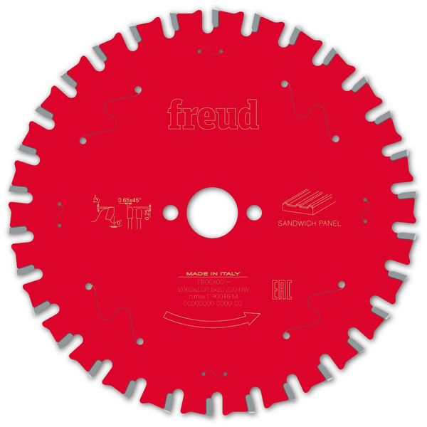 Tarczo do cięcia płyty warstwowej 160x20x2,0/1,6 Z30 Freud FR06X001H