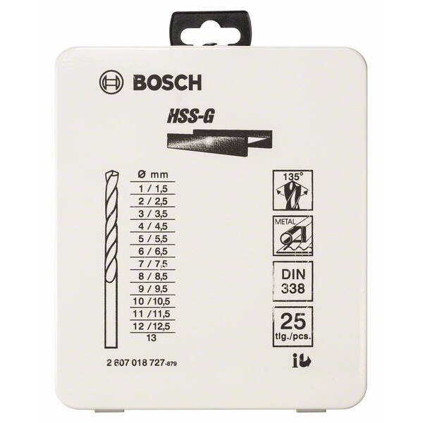 Wiertła do metalu Bosch 1–13mm zestaw 25szt. 2607018727