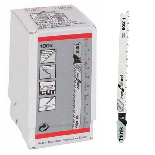 Zestaw 100 szt. brzeszczotów do wyrzynarek Bosch T 101 B (2608637876)