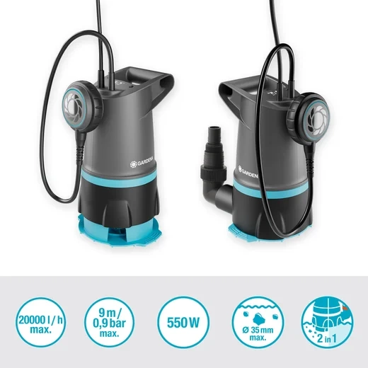 Pompa zanurzeniowa 2 w 1 do wody czystej/ brudnej Gardena 20000 BASIC 09018-47