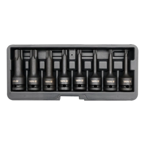 Zestaw 8 szt. nasadowych kluczy udarowych YATO YT-1065 1/2" rozm. T30, T40, T45, T50, T55, T60, T70, T80