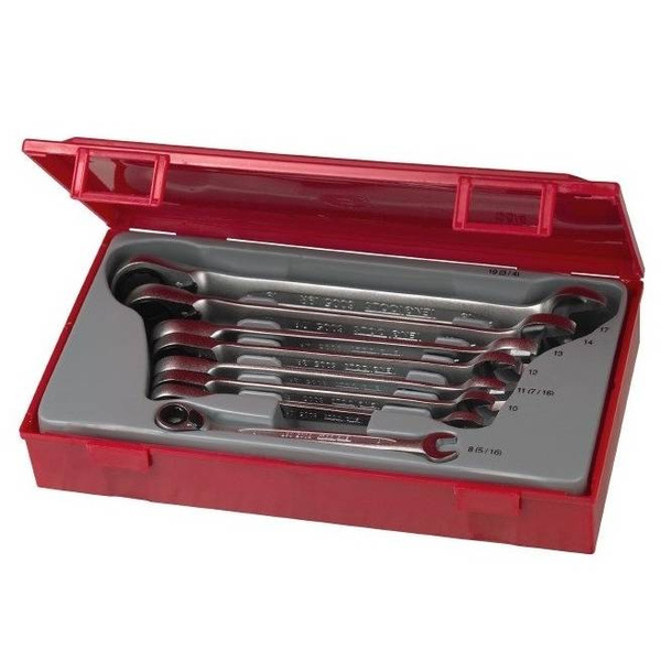 Zestaw kluczy Teng Tools TT6508R - 8 kluczy zapadkowych płasko-oczkowych