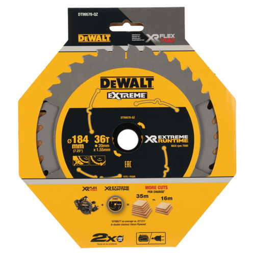 Tarcza tnąca do drewna 184x20mm 36T Dewalt DT99578-QZ