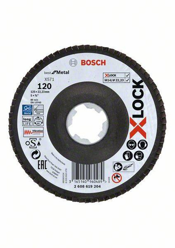 Tarcza listkowa X571 Best for Metal X-LOCK, wersja wygięta 125x22,23x120 Bosch 2608619204