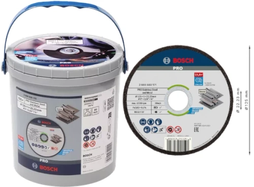 Zestaw 100 szt. tarcz tnących do ciecia metalu 125x1 mm Bosch 2608626113