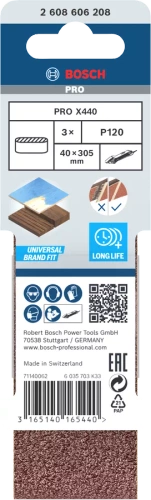 3-częściowy zestaw taśm szlifierskich Bosch X440