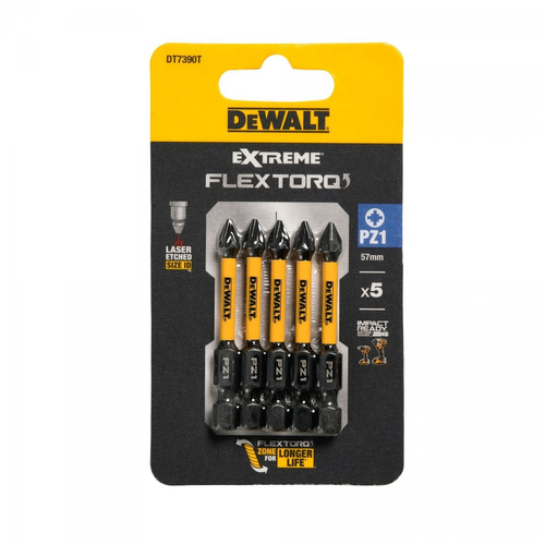 Zestaw 5 szt. bitów PZ1 57 mm DeWalt DT7390T