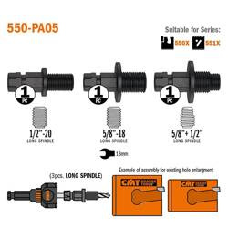 Zestaw adaptorów do otwornic CMT 550-PA05