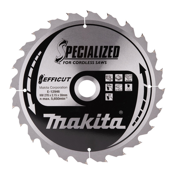 Tarcza tnąca do drewna 270 x 30 mm, 24Z Makita E-12946