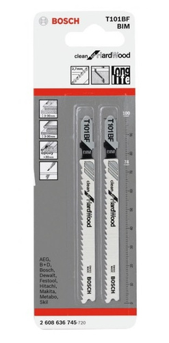 Zestaw 2 szt. brzeszczotów Bosch T101BF 2PC