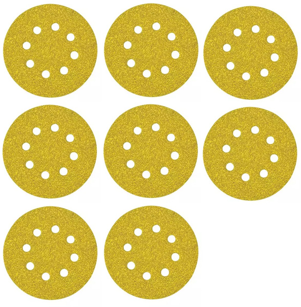 Zestaw 8 szt. papierów ściernych 125mm, P120, 8 otworów Dewalt DT3115-QZ