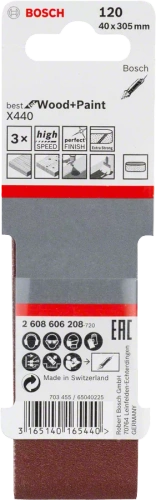 3-częściowy zestaw taśm szlifierskich Bosch X440