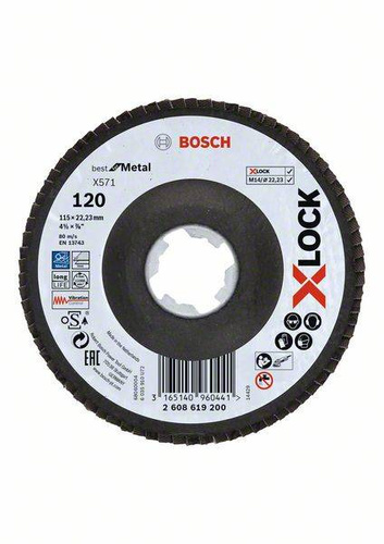 Tarcza listkowa X571 Best for Metal X-LOCK, wersja wygięta 115x22,23x120 Bosch 2608619200