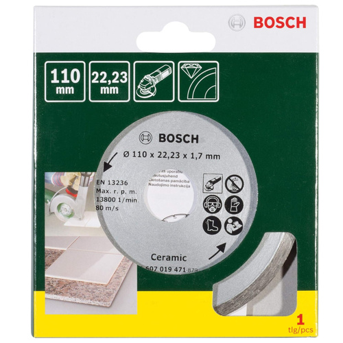 Diamentowa tarcza tnąca do płytek 110x1,7x22,23mm Bosch 2607019471