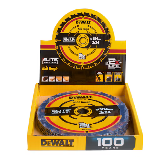 Zestaw 10 szt. tarcz tnących 184x20 mm 24T Dewalt DT10401-QZ