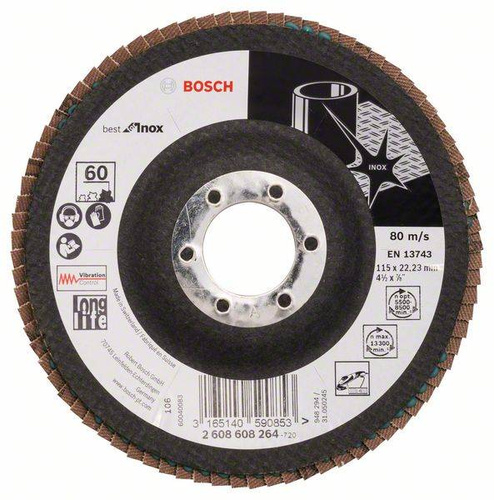 Listkowa tarcza szlifierska X581, Best for Inox 115x22,23x60 Bosch 2608608264