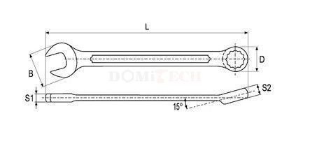 Yato YT-00761 klucz płasko-oczkowy 36 mm